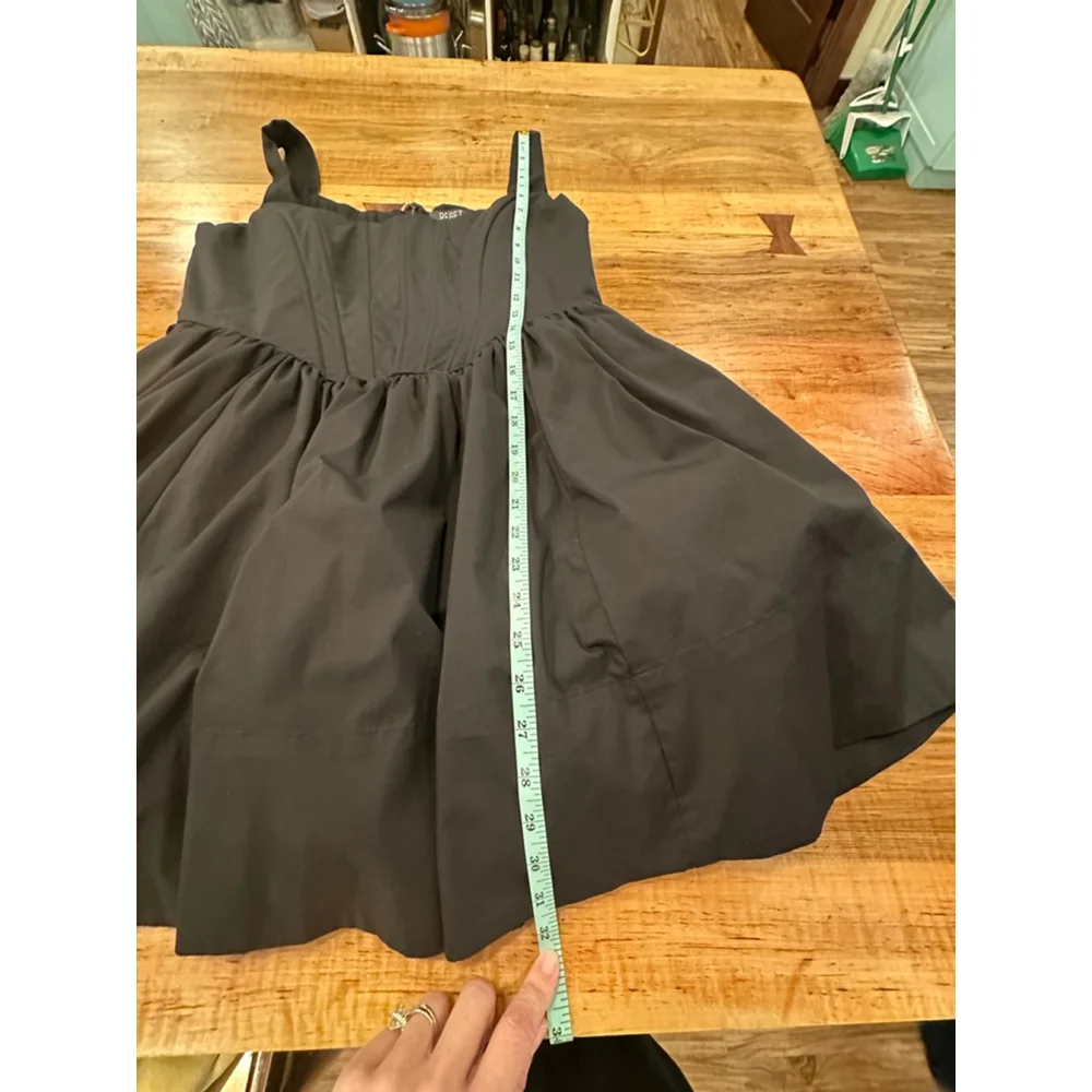 RESET Black Corset Mini Dress Size Large Goth Grunge Tulle - Picture 12 of 13